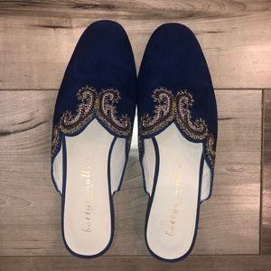 Bettye Muller Fortune Suede Embroidered Mule